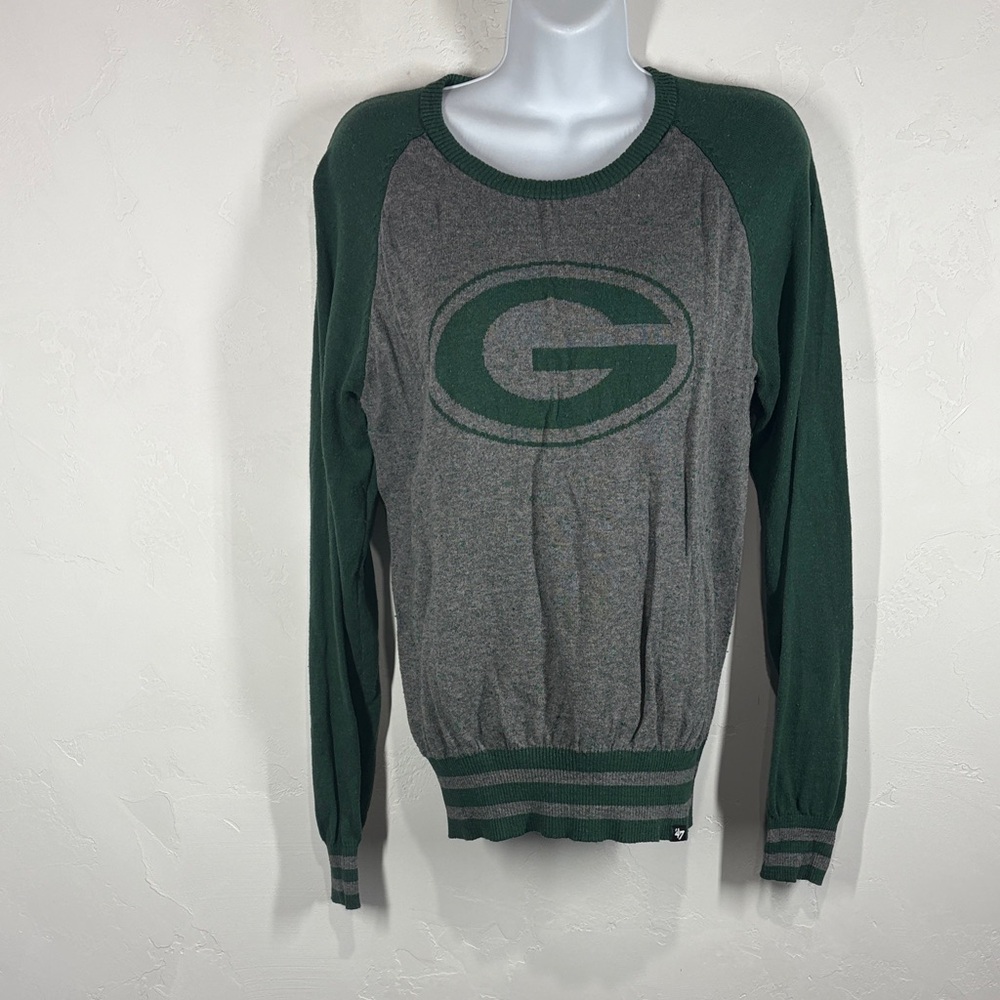 47 Green Bay Packers  Green and Gray Sweater size large